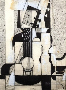 still life with guitar 1913 Juan Gris Oil Paintings